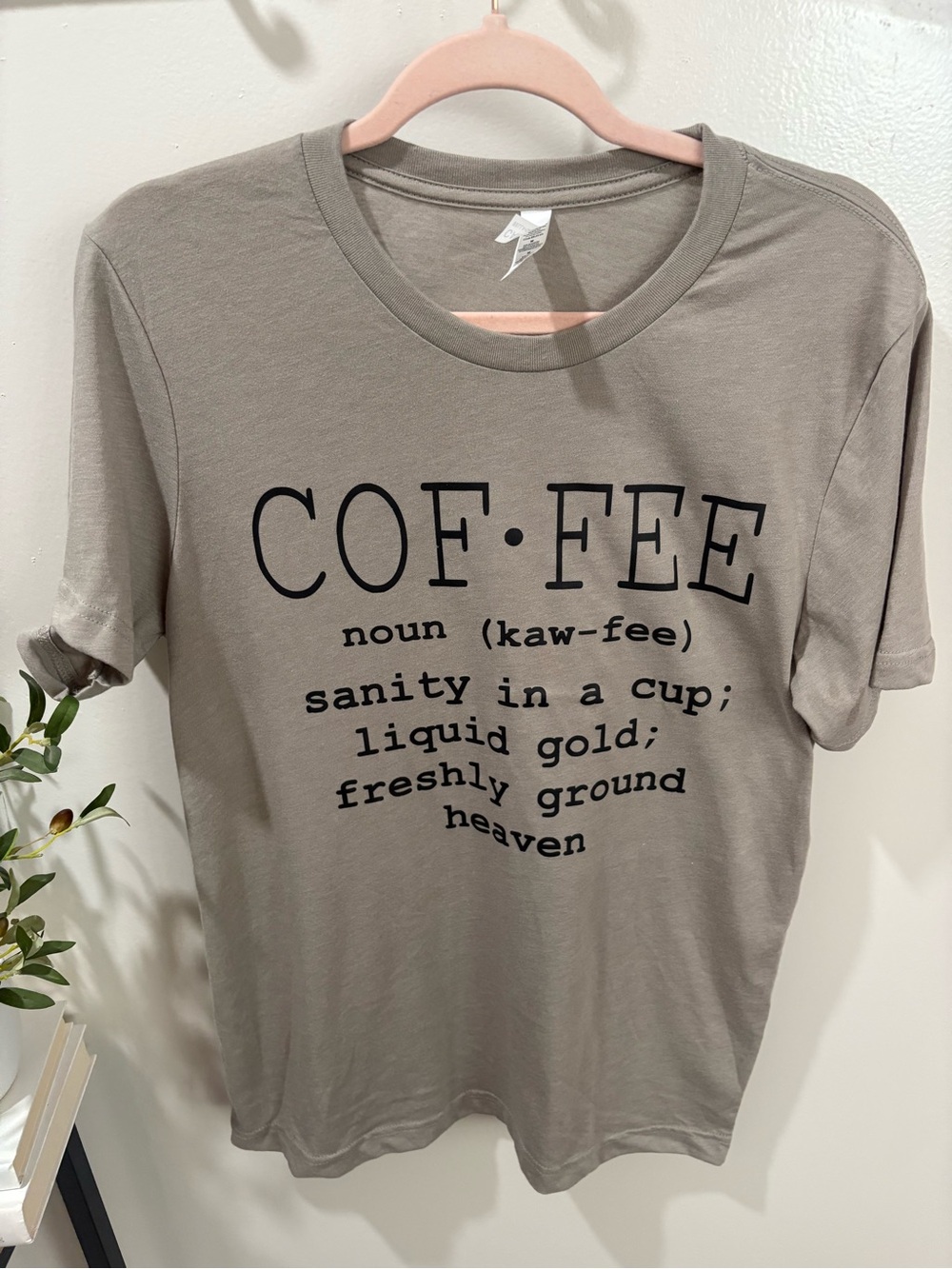 Coffee Definition Graphic Tee Taupe Gray Size Medium